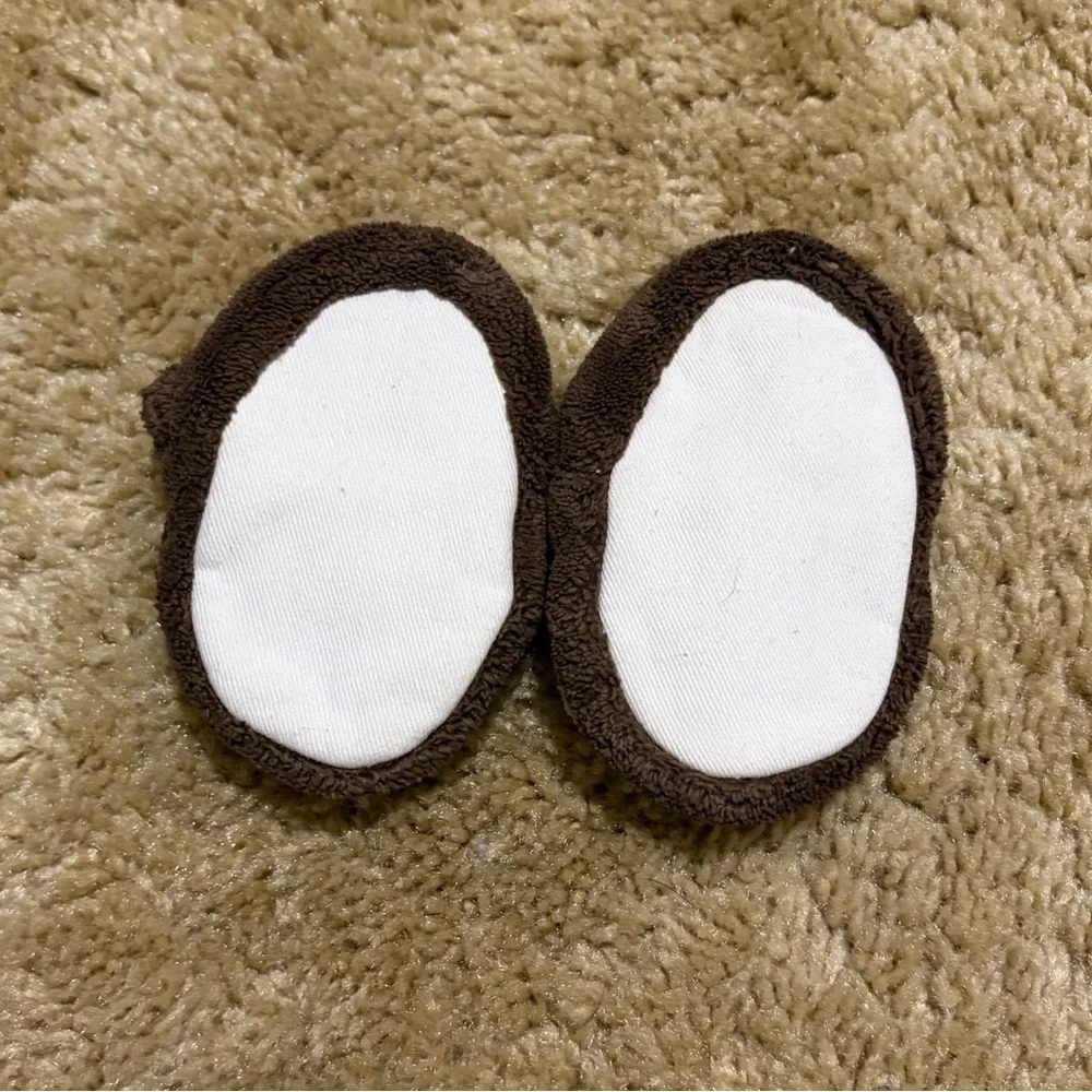 Brown Plush Monkey Newborn Slippers